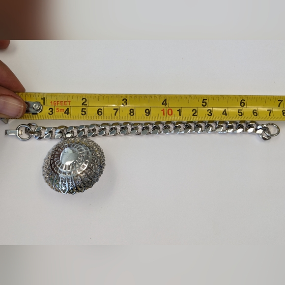 EVC CROWN TRIFARI SILVER TONE BRACELET - Picture 14 of 14